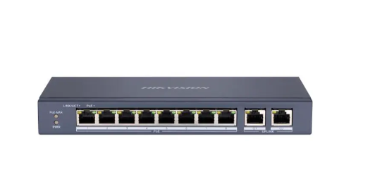 DS-3E0310P-E/M HIKVISION 8 port POE switch/POE budget 110W/ Hi-PoE 60w/ 2 Gigabit RJ45 uplink