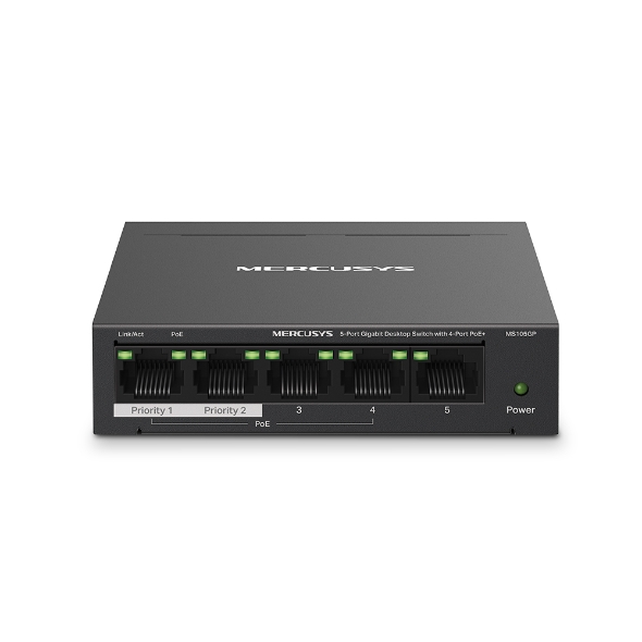 Mercusys 5-Port Gigabit MS105GP Desktop Switch with 4-Port PoE+