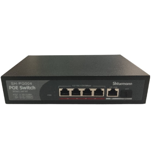 SHTURMANN SH-PG004 POE SWITCH 4 PORT FULL GIGABIT with 1*RJ45 uplink + 1*SFP port SLT %76850