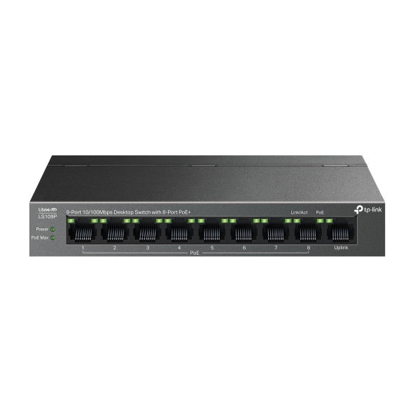Tp-link LS109P UN 9-Port 10/100Mbps Desktop Switch with 8-Port PoE+