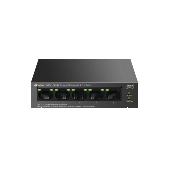 Tp-link LS105GP UN 5-Port Gigabit Desktop Switch with 4-Port PoE+