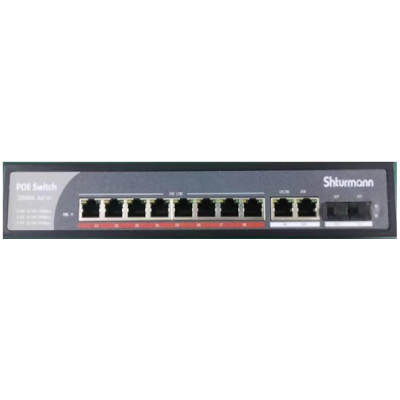 SHTURMANN SH-PG008 POE SWITCH 8 PORT FULL GIGABIT with 2*RJ45 uplink + 2*SFP port SLT %76485