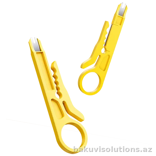 GJ67 — Çoxməqsədli Mini Kabel Soyan və Vurma Bıçağı (Sarı)