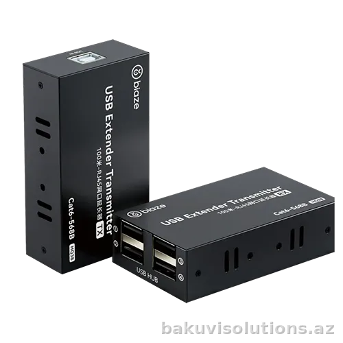 HQ38 — USB Uzadıcı (Extender) tək Cat5e/6 kabel ilə - 100 Metr