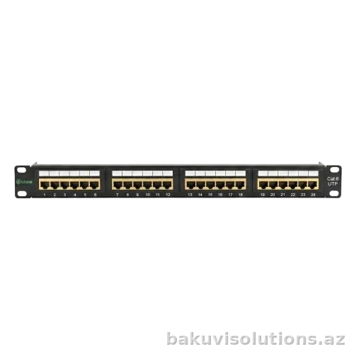 TT112 — 24 Portlu Cat6 UTP Qızılı Örtüklü Patch Panel