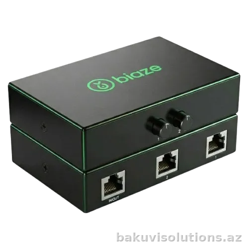 TT48 — 2-Port Gigabit RJ45 Şəbəkə Kommutatoru (Mexaniki Switch)