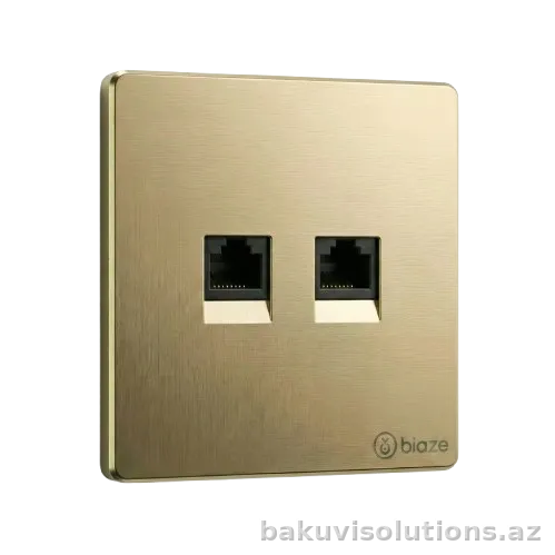 TT53 — Qızılı Rəngli İki Portlu Şəbəkə Rozetkası (2xRJ45)