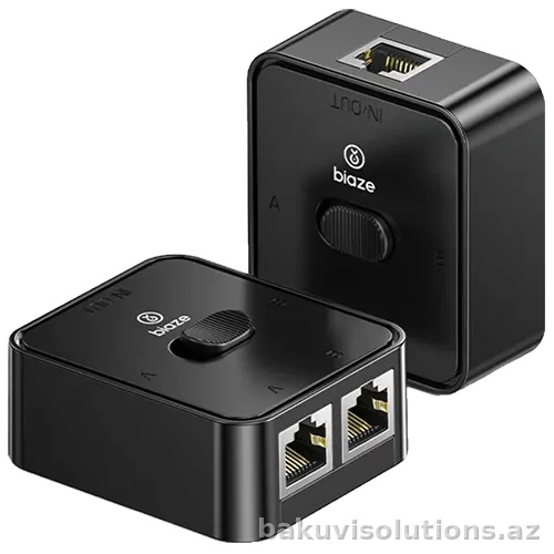 TT78 — 2 Portlu RJ45 Şəbəkə Kommutatoru (Mexaniki Switch)