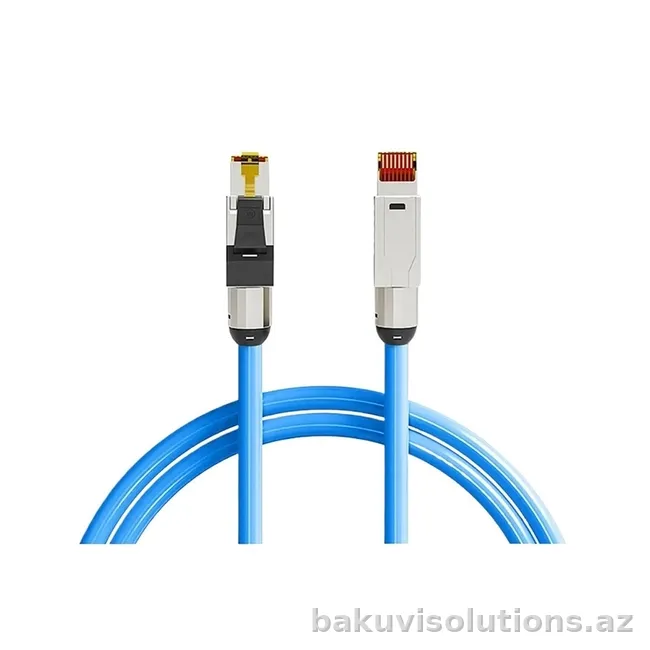 WX18 — Cat8 LSZH Şəbəkə Kabeli (PatchCord), Göy, 1 Metr