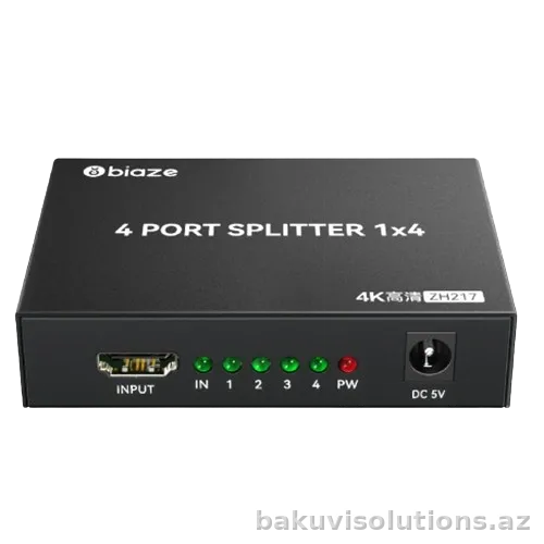 ZH217 — HDMI Paylayıcı (Splitter) 1x4, Full HD / 4K Dəstəkli