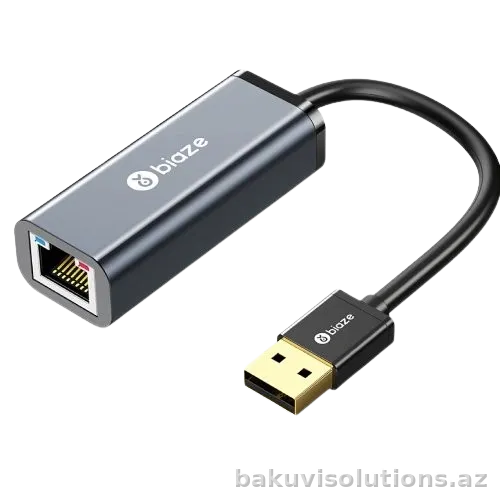 ZH303 — USB-dən Ethernet-ə (RJ45) Şəbəkə Adapteri, Qara