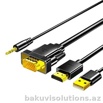 ZH51 — HDMI-dan VGA-ya Çevirici Kabel, 1 Metr